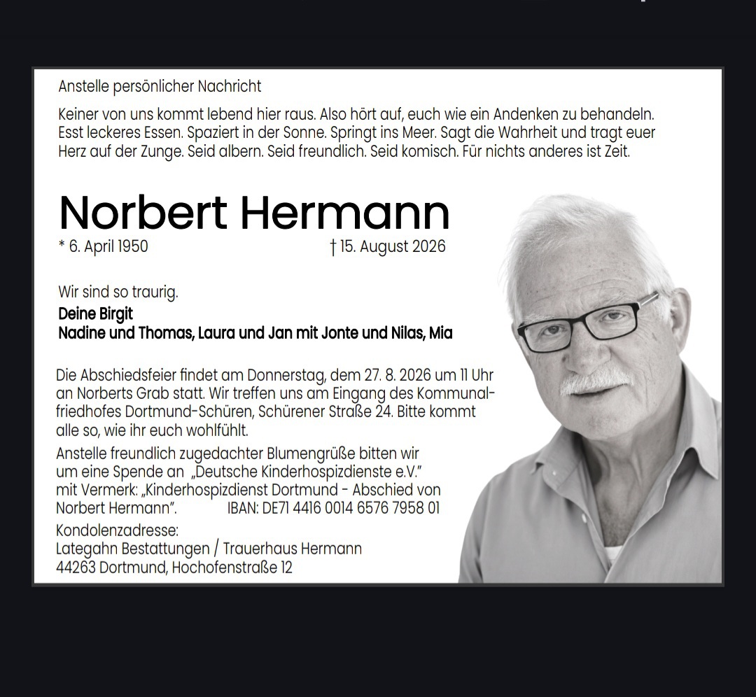 In stillem Gedenken an Norbert